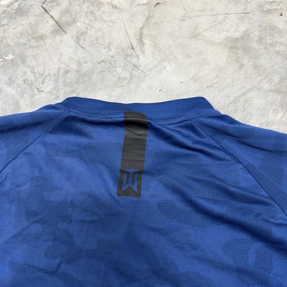 Nike Tiger Woods TW Polo Shirt Blue Camo Zonal Cooling Blade Collar Mens Medium - Picture 6 of 8